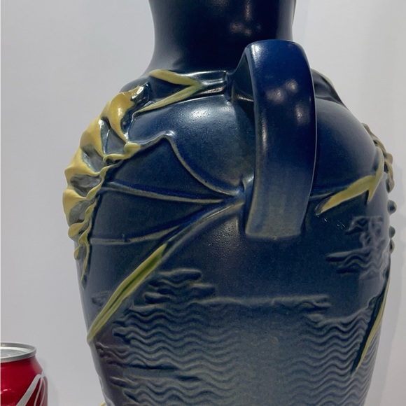 Roseville 1940 Blue Freesia Art Pottery Functional Vase-Lamp Rare Vintage MCM - Picture 4 of 13